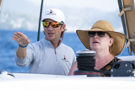 Instructor takes time to read the wind during liveaboard course