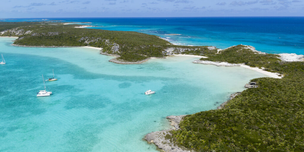 Anchor in a place like this in the Abacos. Get your own private beach. 