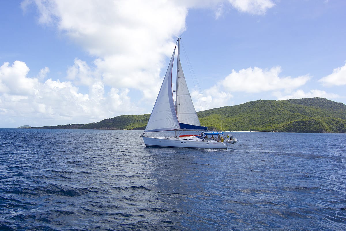 Under sail in Grenada on a Nautilus Sailing flotilla