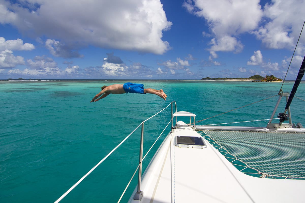 Diving in, Tobago Cays